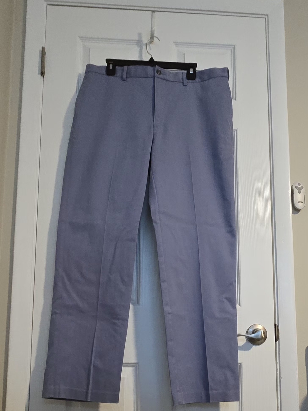 Savane Men's Dress Pants 36x32 Periwinkle Blue Flat Front Expandable Waist